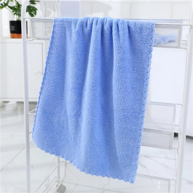 Square Solid Color Bamboo Fiber Soft Face Towel Polyester Hair Hand Bathroom Towels Bath Towel