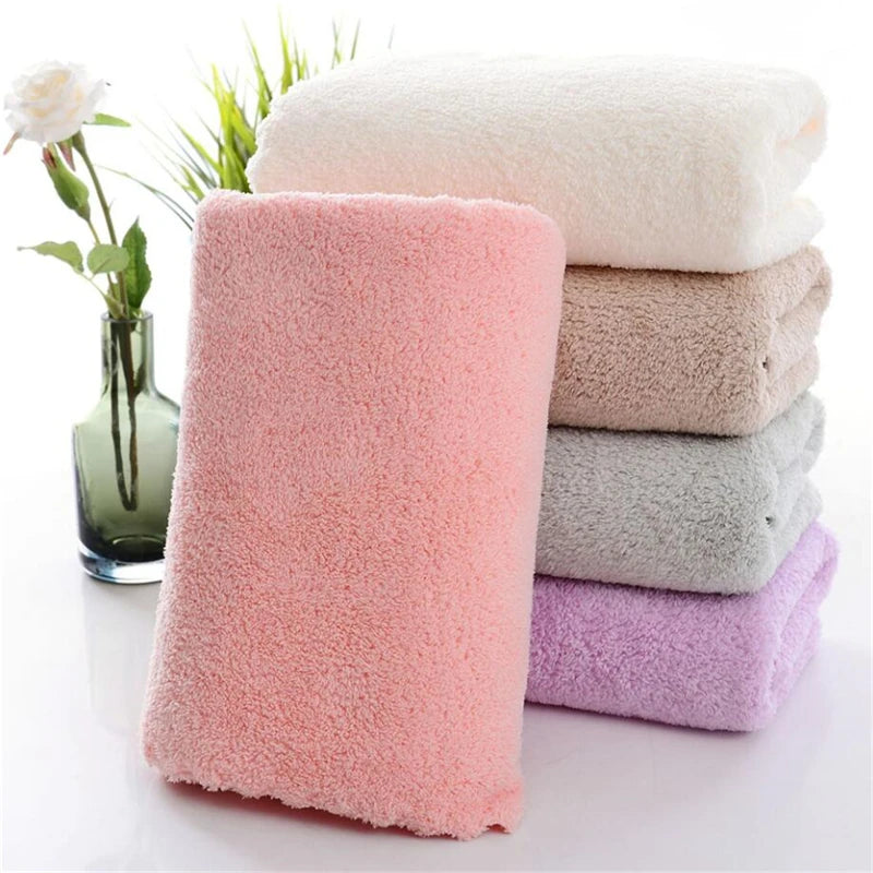 Square Solid Color Bamboo Fiber Soft Face Towel Polyester Hair Hand Bathroom Towels Bath Towel