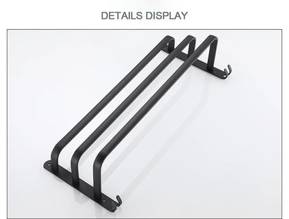 Towel Bar 30-60 CM Multi Rod Holder Bathroom Accessories Wall Rail Organizer Hook Hanger Aluminum Storage Rack Matte Black Shelf