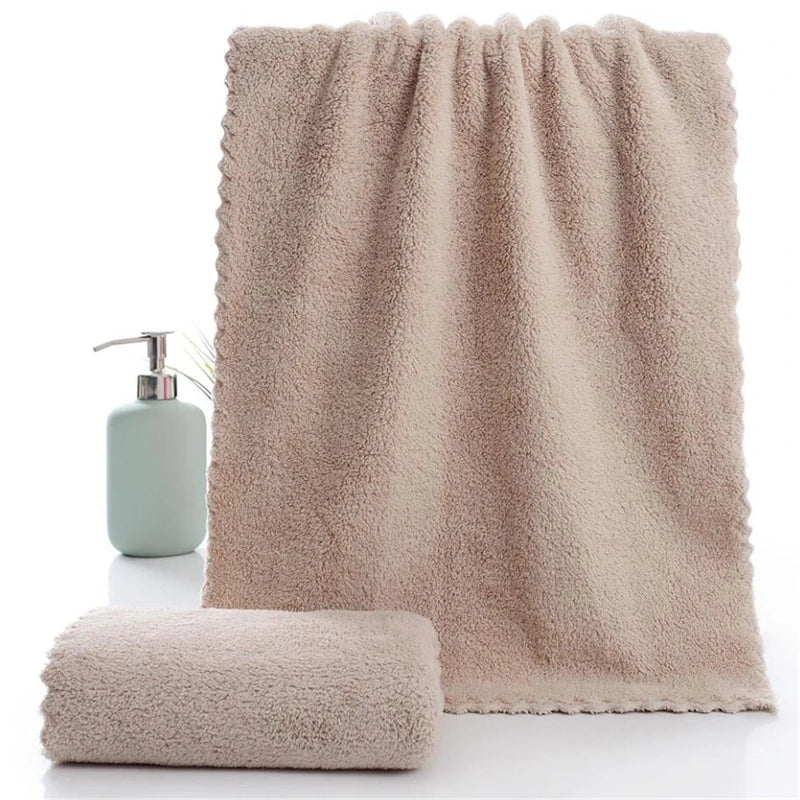 Square Solid Color Bamboo Fiber Soft Face Towel Polyester Hair Hand Bathroom Towels Bath Towel