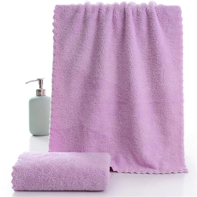 Square Solid Color Bamboo Fiber Soft Face Towel Polyester Hair Hand Bathroom Towels Bath Towel