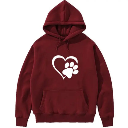 Heart Shape Print Hoodies