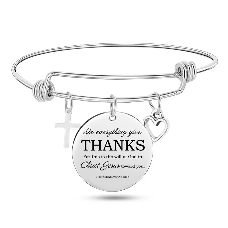 Stainless Steel Christian Charm Bracelet