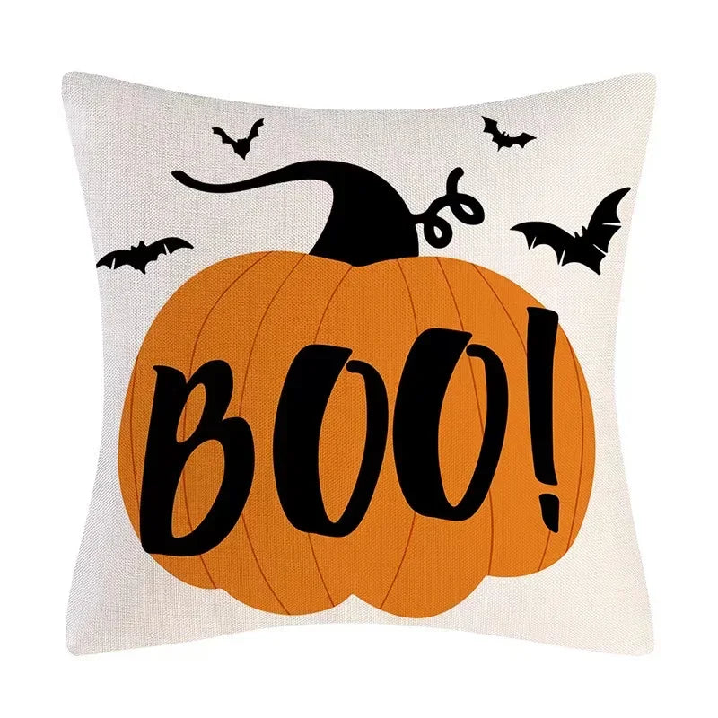 Halloween Fall Cushion Cover 18x18 Inches Trick or Treat Farmhouse Decor Home Throw Pillow Covers for Couch Decorations