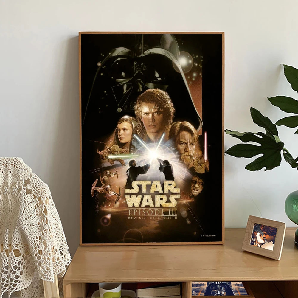 Star Wars Canvas Decorative Painting  Movie Art Mural Retro Poster Modern Home Wall Decoration Gift and Printing Aesthetic