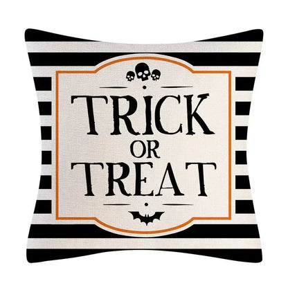 Halloween Fall Cushion Cover 18x18 Inches Trick or Treat Farmhouse Decor Home Throw Pillow Covers for Couch Decorations