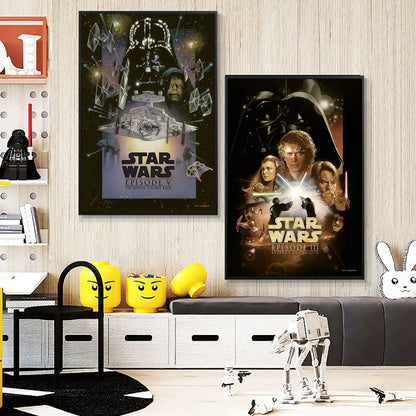 Star Wars Canvas Decorative Painting  Movie Art Mural Retro Poster Modern Home Wall Decoration Gift and Printing Aesthetic