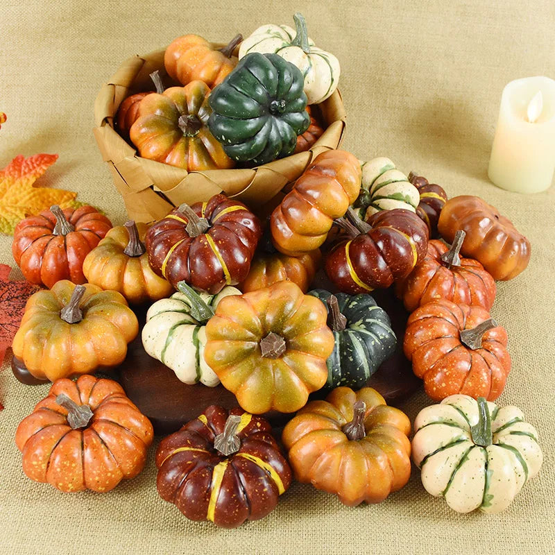 Artificial Pumpkins Decor Foam Simulation Fake Mini Pumpkin DIY Craft For Halloween Home Party Decoration Autumn Fall Ornaments