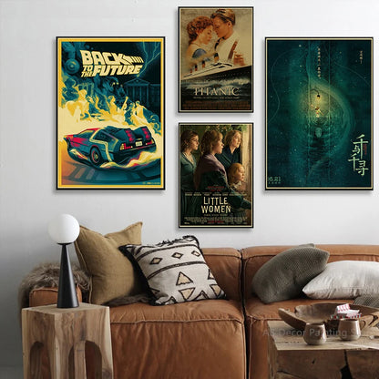 Classic Movie Retro Posters Fight Club Little Women Nostalgic Prints Poster Home Room Bar Cafe Decor DIY Art Wall Painting