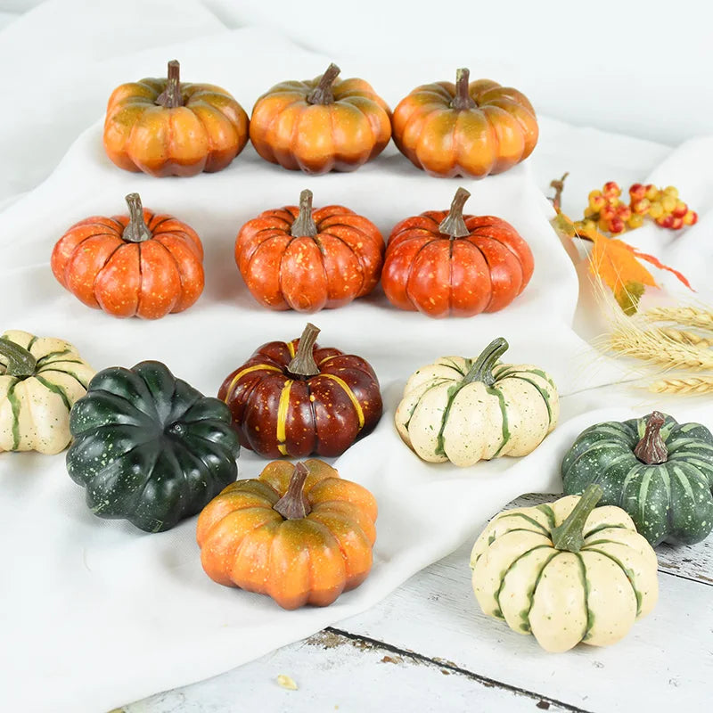 Artificial Pumpkins Decor Foam Simulation Fake Mini Pumpkin DIY Craft For Halloween Home Party Decoration Autumn Fall Ornaments