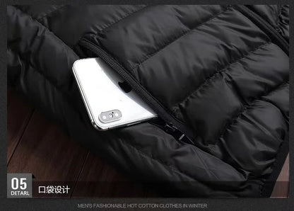 Autumn And Winter Men's Oversized Coat Thick Coat Outdoor Winter Men's Warm Zipper Street Style Coat Plus Size Jacket