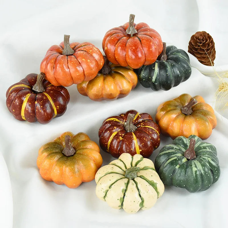 Artificial Pumpkins Decor Foam Simulation Fake Mini Pumpkin DIY Craft For Halloween Home Party Decoration Autumn Fall Ornaments