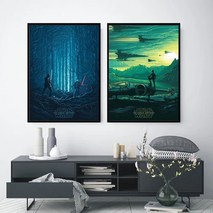 Star Wars Canvas Decorative Painting  Movie Art Mural Retro Poster Modern Home Wall Decoration Gift and Printing Aesthetic