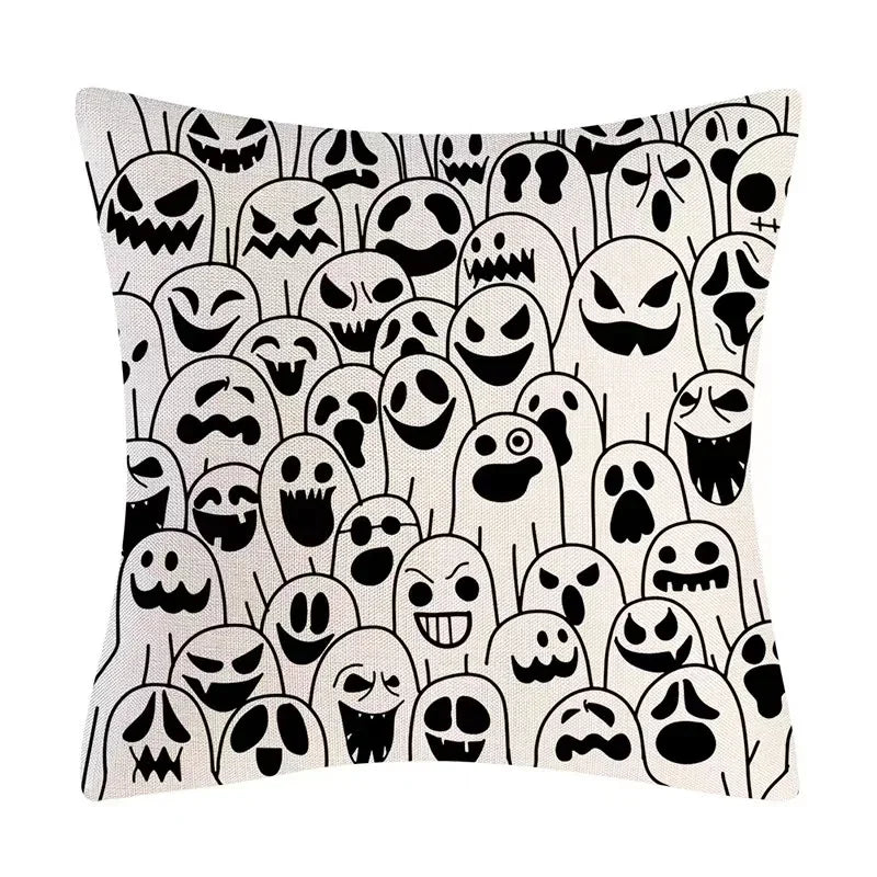 Halloween Fall Cushion Cover 18x18 Inches Trick or Treat Farmhouse Decor Home Throw Pillow Covers for Couch Decorations