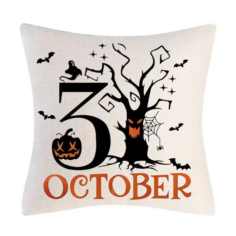 Halloween Fall Cushion Cover 18x18 Inches Trick or Treat Farmhouse Decor Home Throw Pillow Covers for Couch Decorations