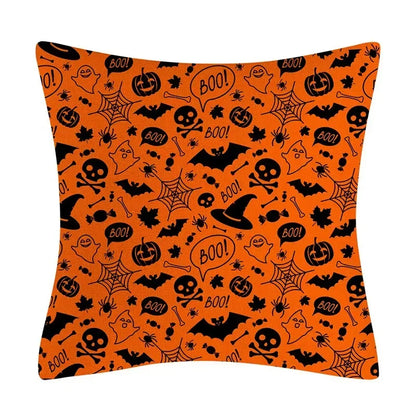 Halloween Fall Cushion Cover 18x18 Inches Trick or Treat Farmhouse Decor Home Throw Pillow Covers for Couch Decorations