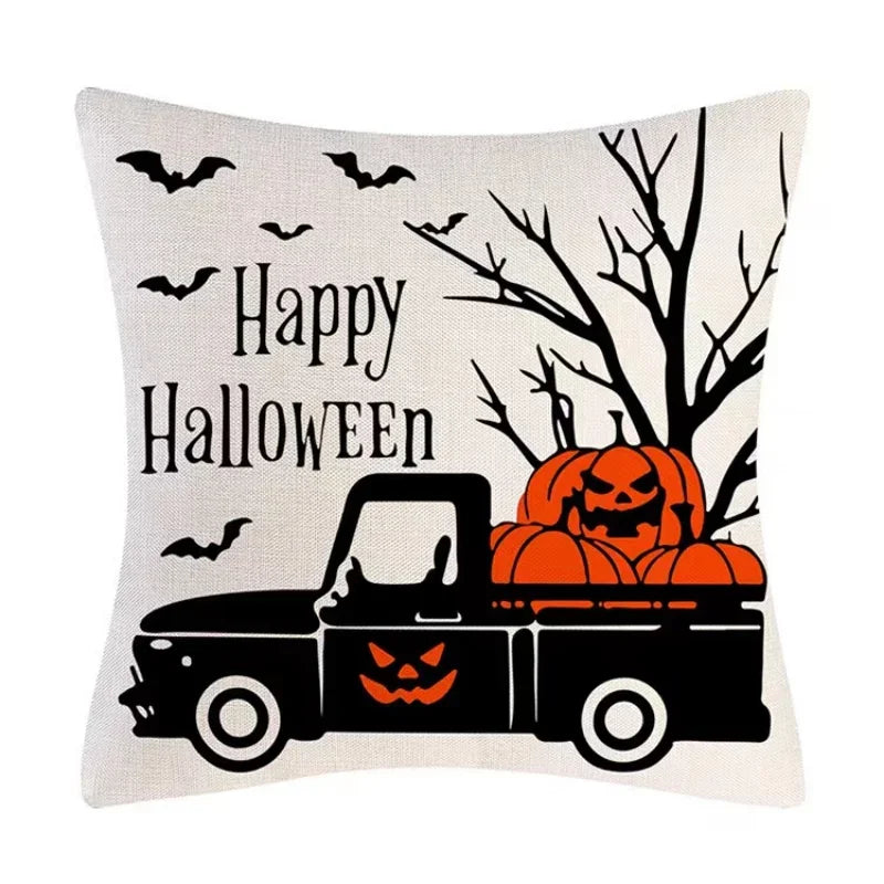 Halloween Fall Cushion Cover 18x18 Inches Trick or Treat Farmhouse Decor Home Throw Pillow Covers for Couch Decorations