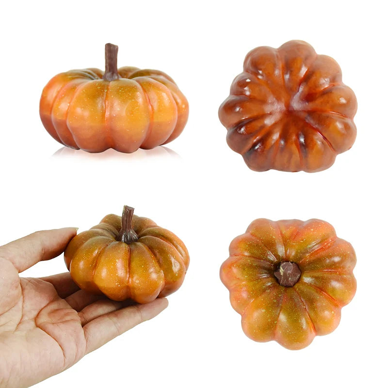 Artificial Pumpkins Decor Foam Simulation Fake Mini Pumpkin DIY Craft For Halloween Home Party Decoration Autumn Fall Ornaments