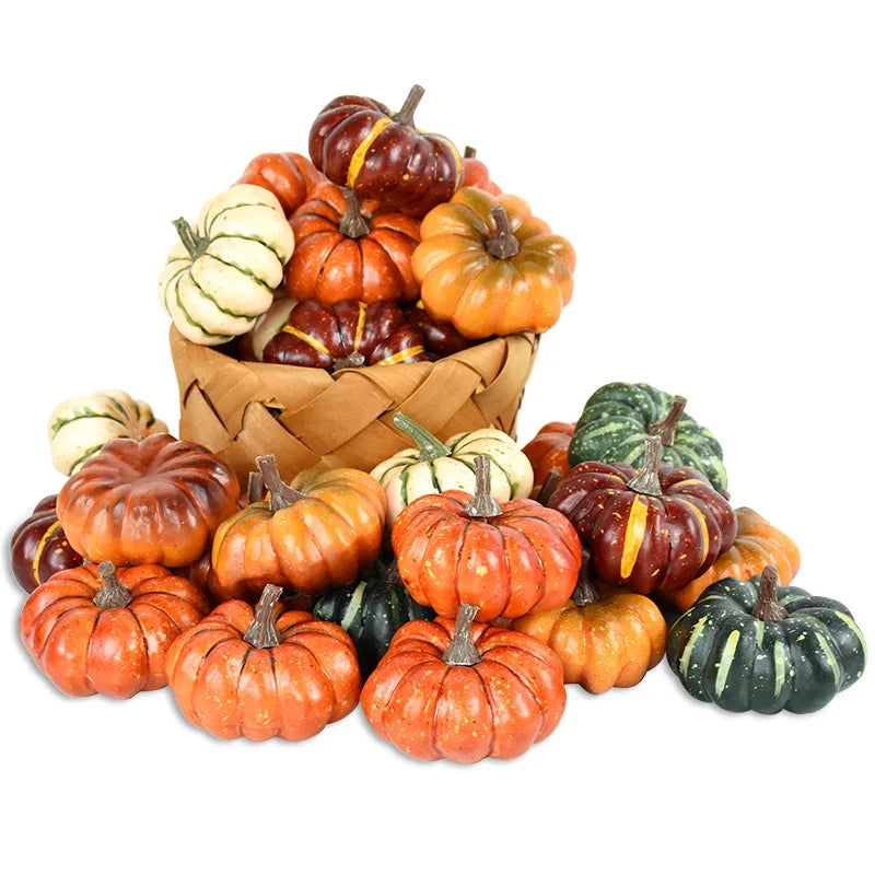 Artificial Pumpkins Decor Foam Simulation Fake Mini Pumpkin DIY Craft For Halloween Home Party Decoration Autumn Fall Ornaments