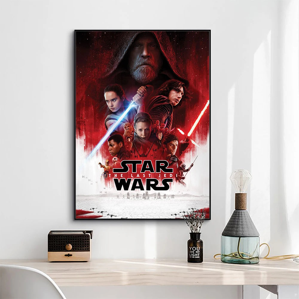 Star Wars Canvas Decorative Painting  Movie Art Mural Retro Poster Modern Home Wall Decoration Gift and Printing Aesthetic