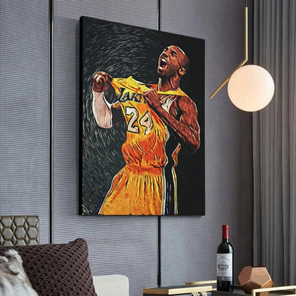 World Basketball Celebrities Wall Art Poster Dunk Mural Modern Home Decor Canvas Painting Pictures Prints Boys Room Decorations