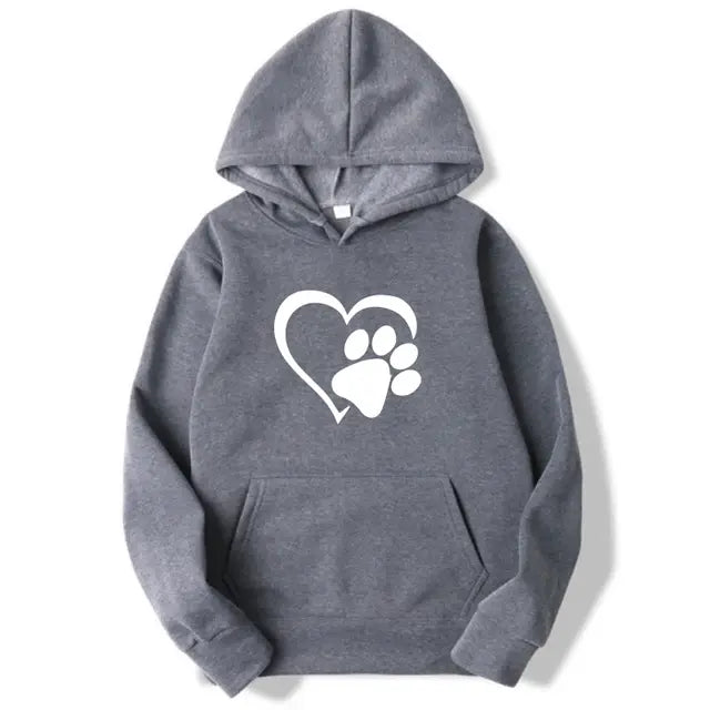 Heart Shape Print Hoodies