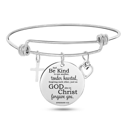 Stainless Steel Christian Charm Bracelet